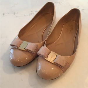 Ferragamo Bisque Patent Varina Ballet Flat-10